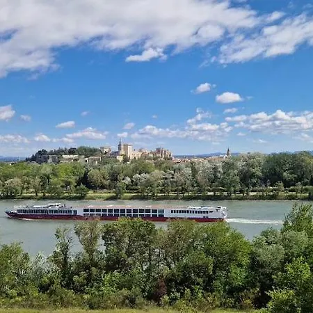 Charmante Petite Maison Avec Vue Panoramique, En Centre Historique, Proche D'Avignon, Ancienne, Renovee, Climatisee, Terrasse, Parking Public Gratuit Villeneuve-lès-Avignon Exterior foto